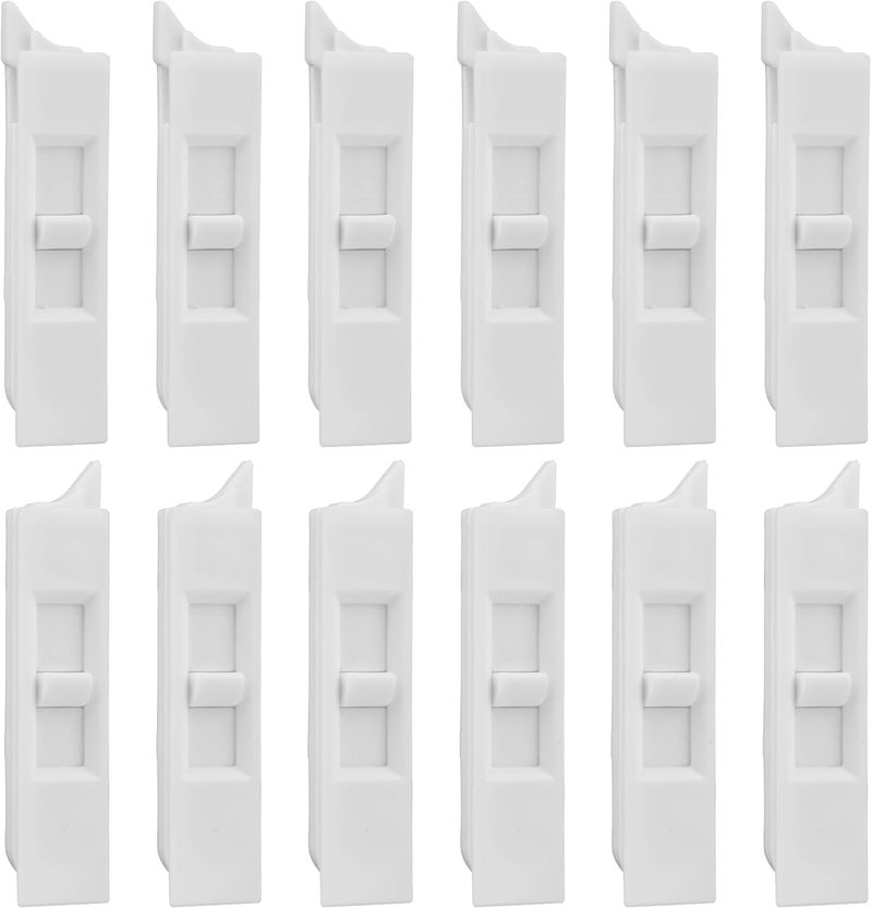JPKTA 12 Pcs Window Tilt Latch Pairs Spring Loaded Sliding Window Latch Lock Snap-in White Vinyl Plastic Construction for Home Window Accessories Parts - Image 1